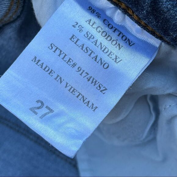 Eunina Low Rise Kitty Crop Raw Hem Distressed Skinny Jeans 27 - Picture 6 of 6